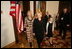 Lynne Cheney walks with Mrs. Viktor Yushchenko during a meeting in Krakow, Poland, Jan. 26, 2005. White House photo by David Bohrer 