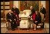 Vice President Dick Cheney and his wife, Lynne, meet His Holiness Pope John Paul II in the Vatican in Rome Jan. 27, 2004. The visit was part of a five-day trip through Switzerland and Italy for consultations with European allies on national security and economic matters