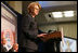 U.S. Secretary of Education Margaret Spellings addresses the audience, Thursday, Oct. 27, 2005 at Howard University in Washington, at the White House Conference on Helping America's Youth. 