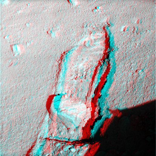 Rock Moved by Mars Lander Arm, Stereo