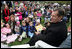 Health and Human Services Secretary Mike Leavitt prepares to read from the book, "Faux Paw's Adventures in the Internet: Keeping Children Safe," authored by his wife, Mrs. Jacalyn Leavitt, Monday, April 9, 2007, during the 2007 White House Easter Egg Roll. White House photo by David Bohrer
