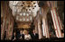 President George W. Bush and Laura Bush stand with German Chancellor Angela Merkel and Pastor Peter Neumann in St. Nikolai Church in Stralsund, Germany, Thursday, July 13, 2006.