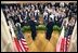 The two Presidents conduct a joint press conference in the East Room July 17. The leaders outlined two initiatives that would encourage stronger military and economic cooperation between Poland and the United States. White House photo by Paul Morse.