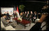 President George W. Bush shakes hands with Indonesia President Susilo Bambang Yudhoyono during their meeting Saturday, Nov. 19, 2005, at the Chosun Westin Hotel in Busan, Korea.