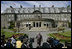 President George W. Bush delivers a brief statement to the media outside the Gleneagles Hotel in Auchterarder, Scotland Thursday, July 7, 2005, regarding the terrorist attacks in London that occured earlier in the day.