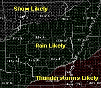 An IFPS precipitation forecast graphic. 