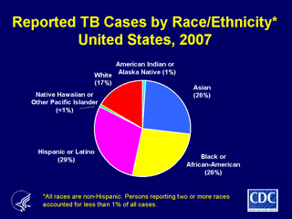 Slide 10: Reported TB Cases by Race/Ethnicity, United States, 2007. Click here for larger image