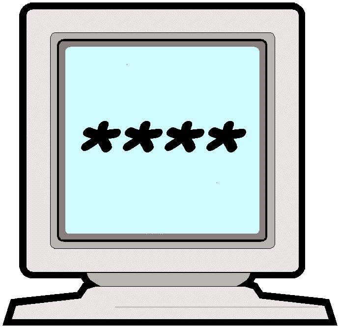 Computer with password on screen