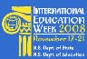 Logo of yello column on blue background for International Education Week 2008, Nov. 17-21, 2008.