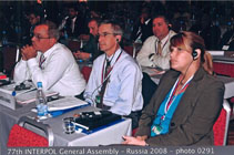 USNCB-Interpol Director Renkiewicz and members of the USNCB delegation in attendance at the 77th General Assembly in St. Petersburg Russia.