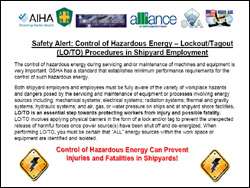 SCA, NSRP, ASA, AIHA, and ASSE’s Safety Alert: Control of Hazardous Energy – Lockout/Tagout (LO/TO)