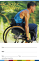 Be Active Your Way flyer with a photograph of a man in a wheelchair racing and a link to the PDF file.
