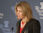 Senior Coordinator for Womens Issues Andrea Bottner speaking at the Heritage Foundation, March 5, 2008. [Photo courtesy Lonnie D. Tague]