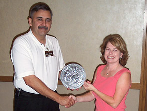 L-R: AFS Piedmont Chapter President, Dave Sherman and Kim Brightwell, Health Compliance Officer, Occupational Safety & Health Division of North Carolina at AFS Piedmont Chapter meeting on September 23, 2005.