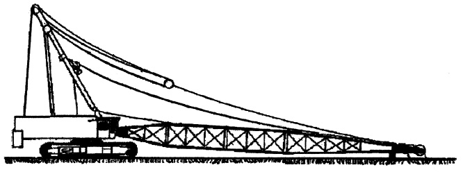 Figure 5. Uppermost boom section is resting on ground, and no pins between uppermost boom section and crane body are to be removed.