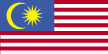 Flag of Malaysia is 14 equal horizontal stripes of red (top) alternating with white (bottom); there is a blue rectangle in the upper hoist-side corner bearing a yellow crescent and a yellow 14-pointed star.