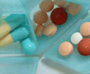 Various antibiotics on a counting tray