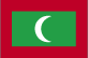 Flag of Maldives is red with a large green rectangle in the center bearing a vertical white crescent; the closed side of the crescent is on the hoist side of the flag.