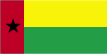 Flag of Guinea-Bissau is two equal horizontal bands of yellow (top) and green with a vertical red band on the hoist side; there is a black five-pointed star centered in the red band.