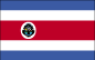 Flag of Costa Rica is five horizontal bands of blue (top), white, red (double width), white, and blue, with the coat of arms in a white elliptical disk on the hoist side of the red band; above the coat of arms a light blue ribbon contains the words, AMERICA CENTRAL, and just below it near the top of the coat of arms is a white ribbon with the words, REPUBLICA COSTA RICA.