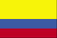 Flag of Colombia is three horizontal bands of double-width yellow at top, blue, and red.