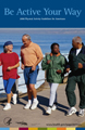 Be Active Your Way flyer with a photograph of older people walking on the beach and a link to the PDF file.