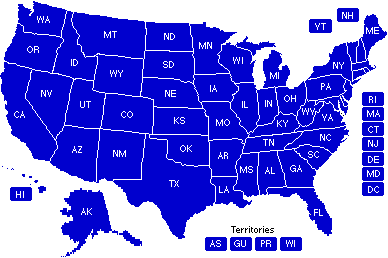 Clickable United States Map with Territories