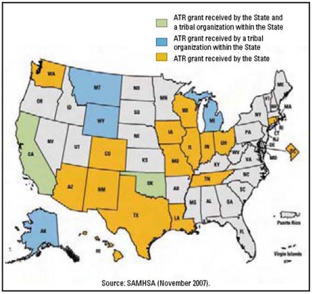 Figure 13. States with Access to Recovery Grants as of September 2007