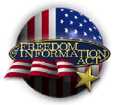 Freedom of Information Act red white and blue graphic