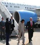Secretary Rice arrives at Le Bourget Airport in Paris on July 12, met by Ambassador Craig Stapleton. The Secretary is in town for meetings with Frances Foreign Minister Douste-Blazy and the P5 1 Min