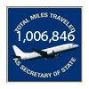 Date: 09/07/2008 Description: Total miles traveled:  1,006,846 as Secretary of State State Dept Photo