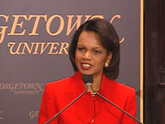 Secretary Rice talks about Transformational Diplomacy at Georgetown University.