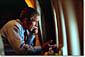 President George W. Bush speaks to Vice President Dick Cheney by phone aboard Air Force One after departing Offutt Air Force Base in Nebraska, Tuesday, Sept. 11, 2001. White House photo by Eric Draper.