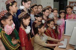 Students in Ashgabat, Turkmenistan participate in computer training. [State Dept. Photo 2008]