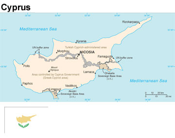 Cyprus:  Map and Flag
