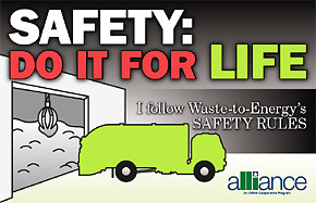OSHA and IWSA Alliance Hauler Safety Campaign promotional sticker