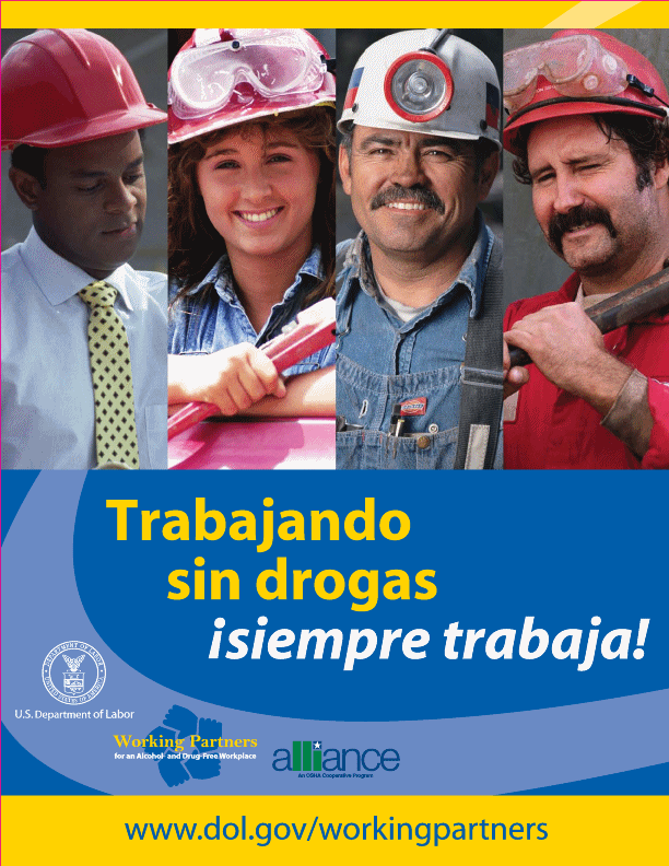 Working Drug-Free Works poster in Spanish