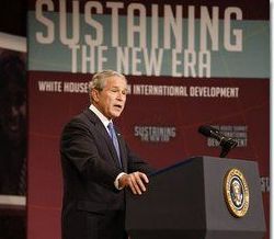 Date: 10/21/2008 Location: Washington, DC Description: President Bush speaking during the Summit on International Development. © White House Photo