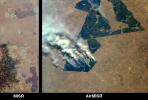 MISR and AirMISR Simultaneously Observe African Grassland Fires