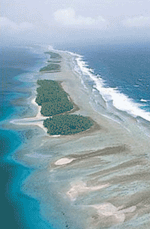 Arial view of Majuro, capital of the Marshall Islands.