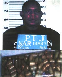 One of the smugglers who was arrested in Panama who had swallowed 84 pellets of heroin.