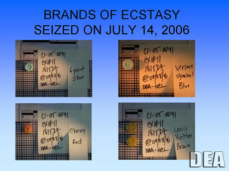 Brands of Ecstasy Seized on July 14, 2006