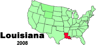 United States map showing the location of Louisiana