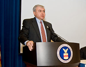 Donald G. Shalhoub, Deputy Assistant Secretary, USDOL-OSHA, speaks during the Kick-off to 2008 North American Occupational Safety and Health Week on May 5, 2008 at the Department of Labor in Washington, D.C.