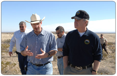 Interior Secretary Dirk Kempthorne toured Bureau of Land Management lands in Southeastern New Mexico on Friday, Feb 23, 2007. [Photo Credit: Tami Heilemann]