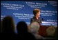 Mrs. Laura Bush speaks at the National Press Club Newsmakers Luncheon Wednesday, July 25, 2007, in Washington, D.C. Mrs. Bush talked about her recent trip to Africa and the President's initiative to fight AIDS, "This is the beginning of a long journey. The challenges of this pandemic remain immense, and there is much to be done. We must focus on HIV prevention, which is essential to winning the fight against AIDS." White House photo by David Jolkovski