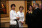 Mrs. Laura Bush and Mrs. Leila Castellaneta, wife of the Italian ambassador, speak to the press during their preview tour of the upcoming exhibition Bellini, Giorgione, Titian, and the Renaissance of Venetian Painting at the National Gallery of Art Tuesday, June 14, 2006. The exhibition opens June 18 and runs through September 17, 2006. White House photo by Shealah Craighead