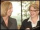 Secretary Spellings and Lieutenant Governor Kerry Healey share a moment at the Teacher-to-Teacher Workshop in Hopkinton, Massachusetts.