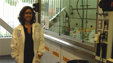 Patricia Trevino working in a lab