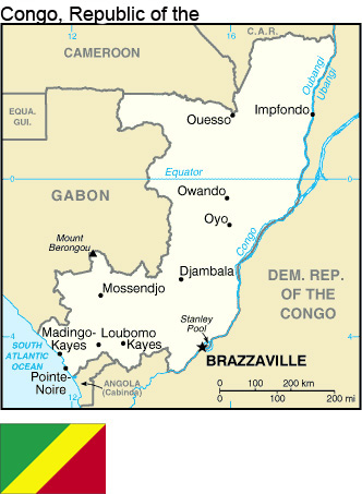 Map of the Republic of the Congo